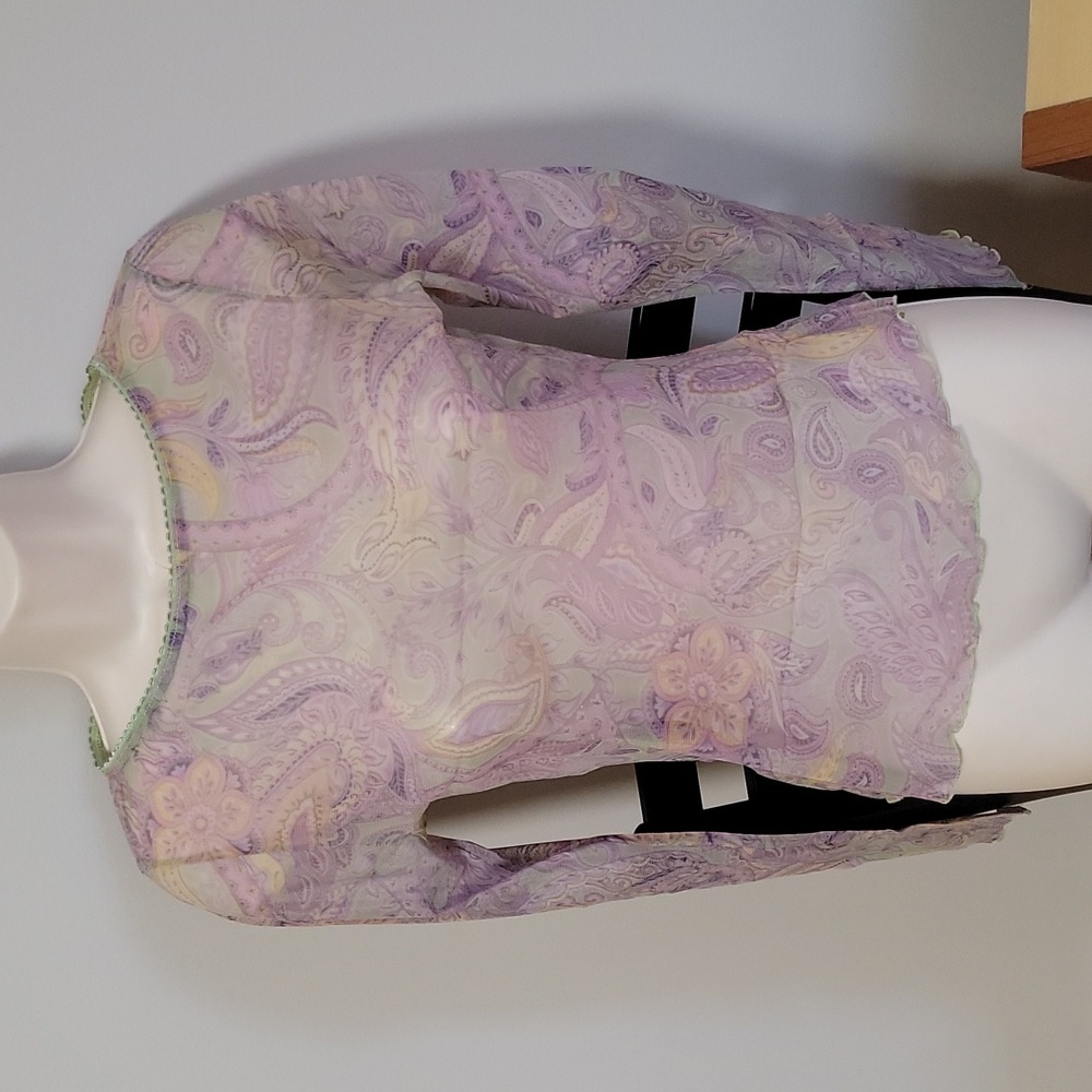 Sharagano Paris see though top sz Medium